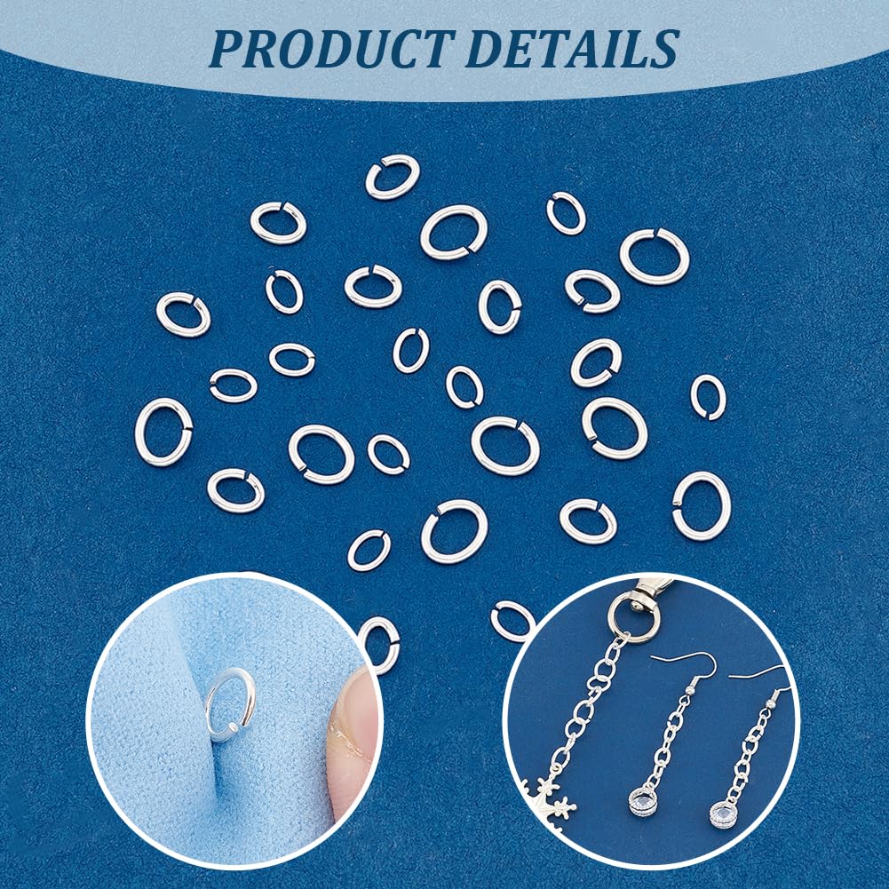 UNICRAFTALE circa 30Pz 3 Misure 925 Anelli di Congiunzione Ovali In Argento Sterling Chiusura Circolare Anelli di Congiunzione Connettori Ad Anello di Congiunzione A Forma di O Anelli per Bracciali