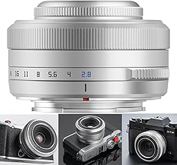 TTARTISAN AF 27mm F2.8 XF Lente para Fuji X Monte Cámaras X-A1 X-A10 X-M1 X-T1 X-T10 X-T100 X-PR01 X-PR03 X-E1 X-E2S XS10 X-H1 X-H2S y más.(Plata)
