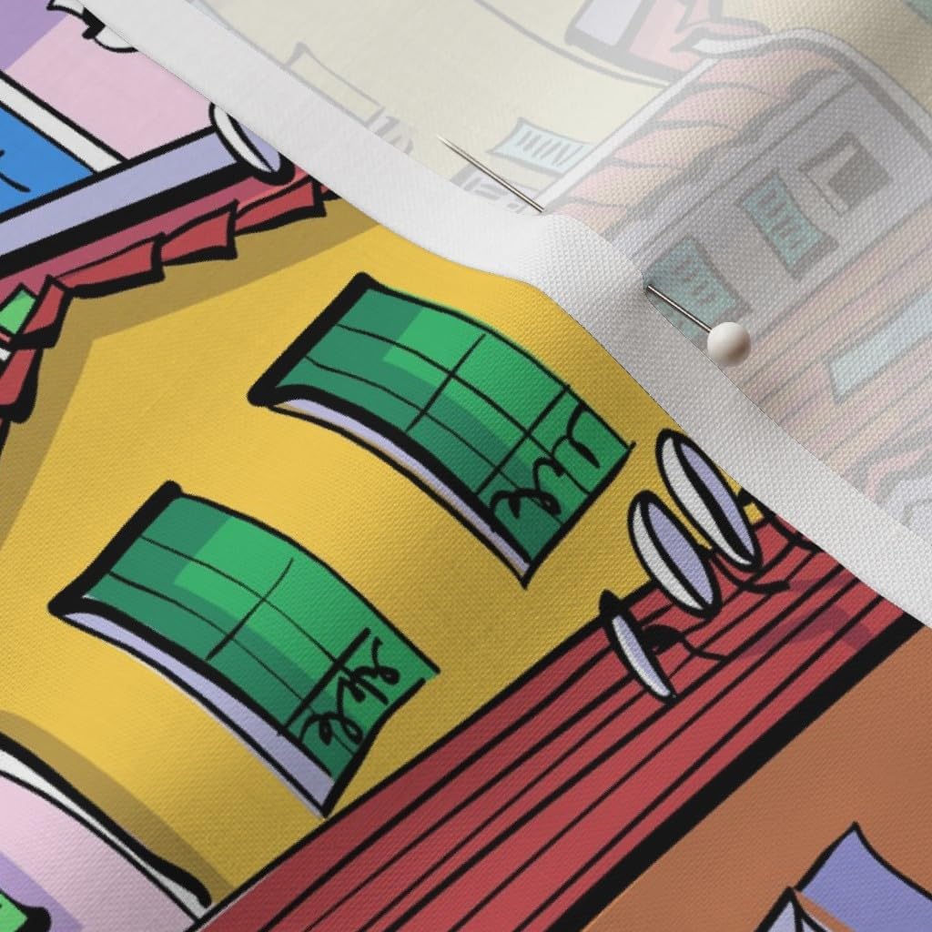 Spoonflower Fabric - Italian Village Today European Quaint Italy Timeless Mediterranean Printed on Petal Signature Cotton Fabric by The Yard - Sewing Quilting Apparel Crafts Decor