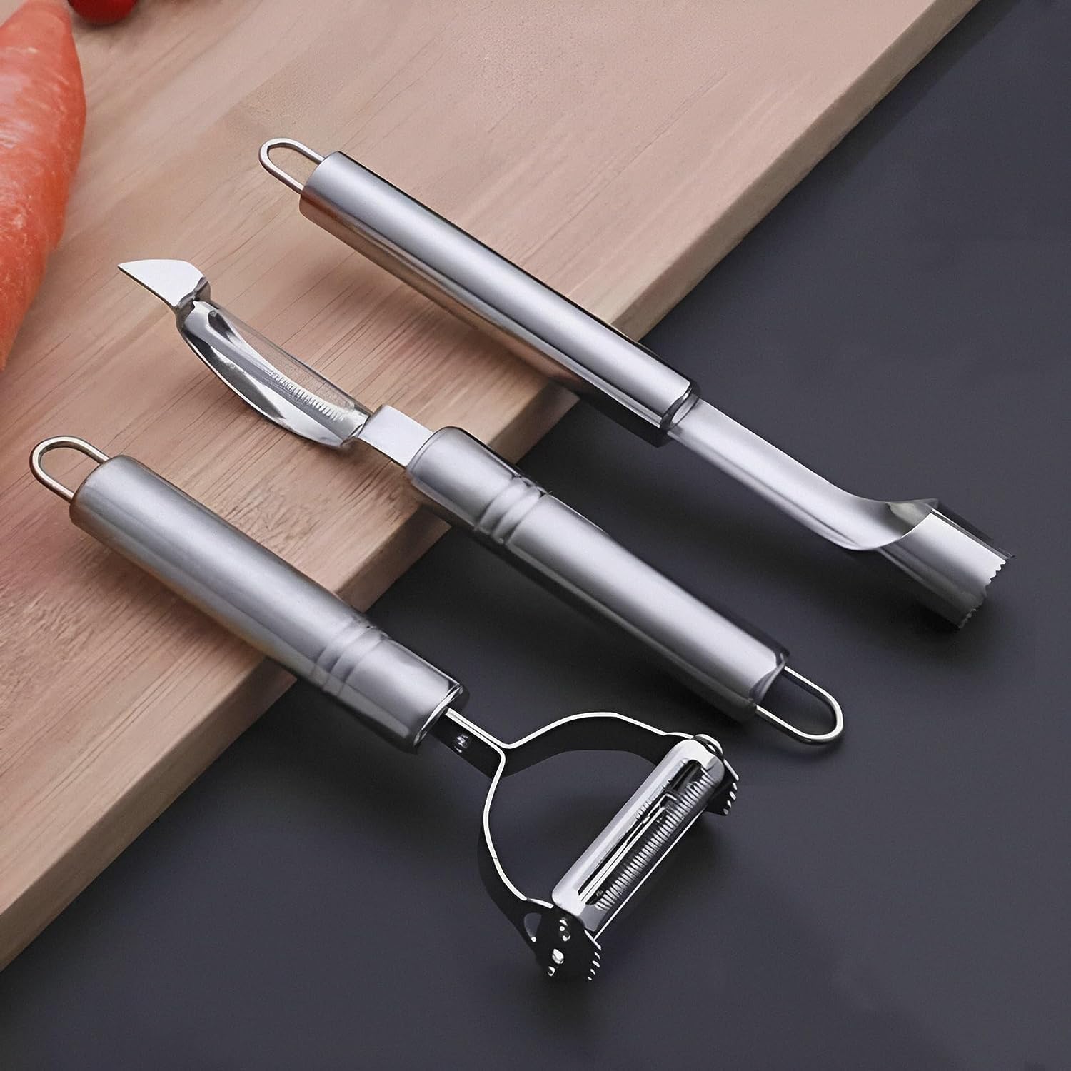 JUDEE Vegetable & Fruit Peeler with Meat Cutter and Hand Peeler 3 in 1 Multifunctional Durable Razor Sharp Cutter Slicer Vegetable Julienne Shedder Peeler for Kitchen (3pcs Set) (B0CTYG5PRK) Amazon Price History, Amazon Price Tracker