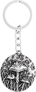 HAQUIL Vintage Mushroom Star Keychain Plant Gift for Nature Lovers Accessories