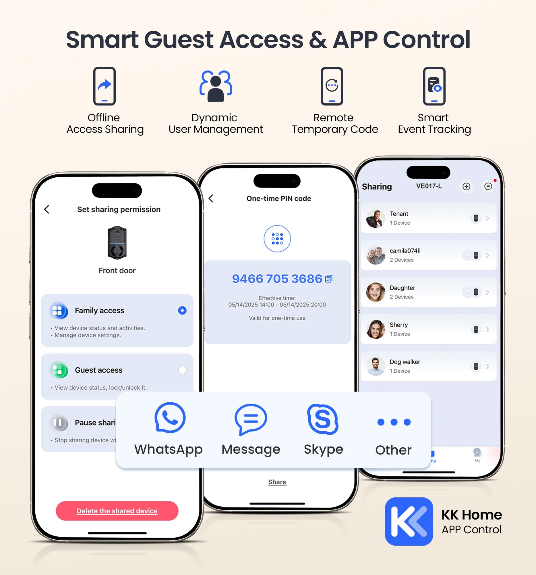 Veise VE017-L Fingerprint Smart Lock with 2 Lever Handles, Keyless Entry Front Door Lock Set, App Control, Electronic Digital Keypad Deadbolt, Easy Installation, Emergency Power Port, Matte Black