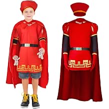 Lord Farquaad Costume for Kids Halloween King Cosplay Cape with Hat | 7PCS Set, Royal Cape & Crown, Medieval King, Kids Party, Stage Performance