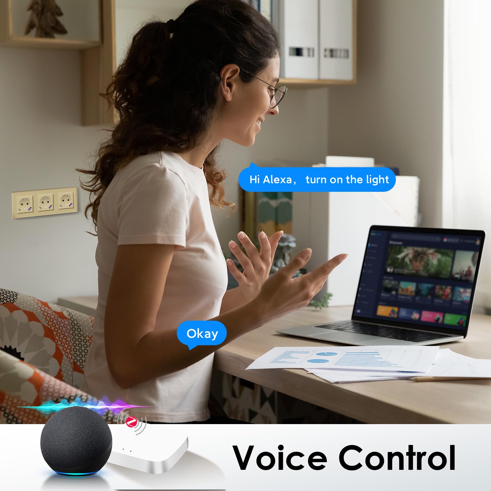 BSEED ZigBee Smart gniazdko elektryczne z USB C 20 W, szybka ładowarka, gniazdko podtynkowe do Alexa/Google Home, licznik prądu do gniazdka z aplikacją Smart Life/Tuya, 3-krotna złota (wymagany hub