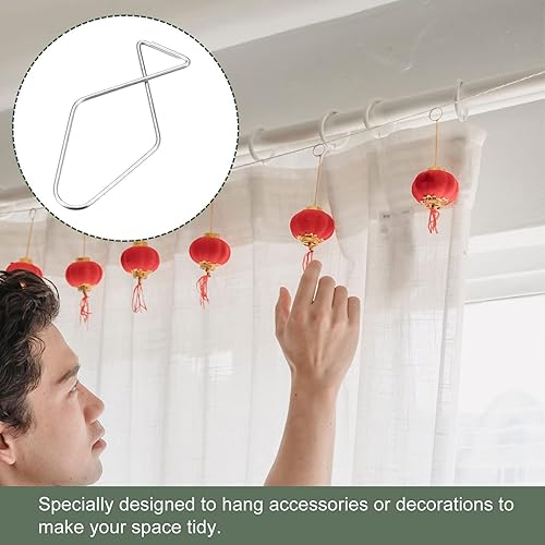 Miniatura 5 de YOKIVE 50 ganchos de techo, ganchos de acero inoxidable para colgar manualidades, decoración de manualidades, ideal para el hogar, oficina, tienda