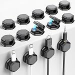 8 Organisateur de cordons - Porte-cords pour kiosque de nuit - Câblodistributeurs - Support de cordon, Organisateur de cordon magnétique, pour bureau, Table de chevet, Chargeur de téléphone, Ordinateur, Maison, Bureau, Voiture