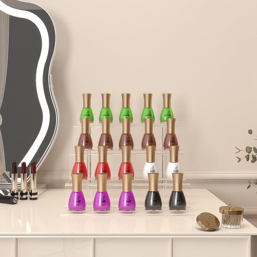 Miniatura 5 de Soportes de exhibición de acrílicos, organizador de perfume transparente de 4 niveles para tocador, soporte de acrílico de 9 pulgadas, soporte de