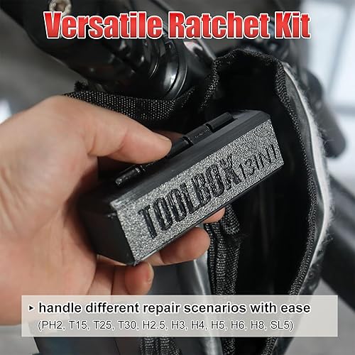 Miniatura 5 de Herramienta de reparación y mantenimiento de bicicletas, kit de múltiples herramientas para bicicletas, juego de mini llaves de trinquete 13 en 1,