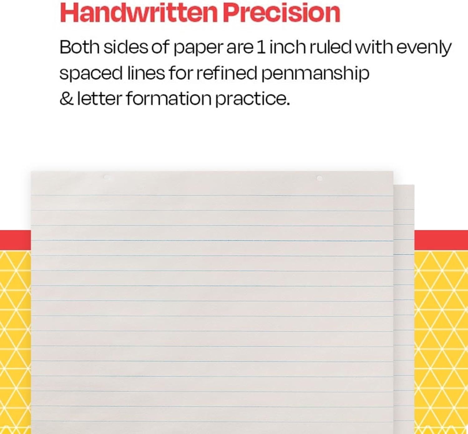 School Smart Primary Chart Paper Pads - Ruled Long Way - 24 x 18 - Pack of 100 Sheets White