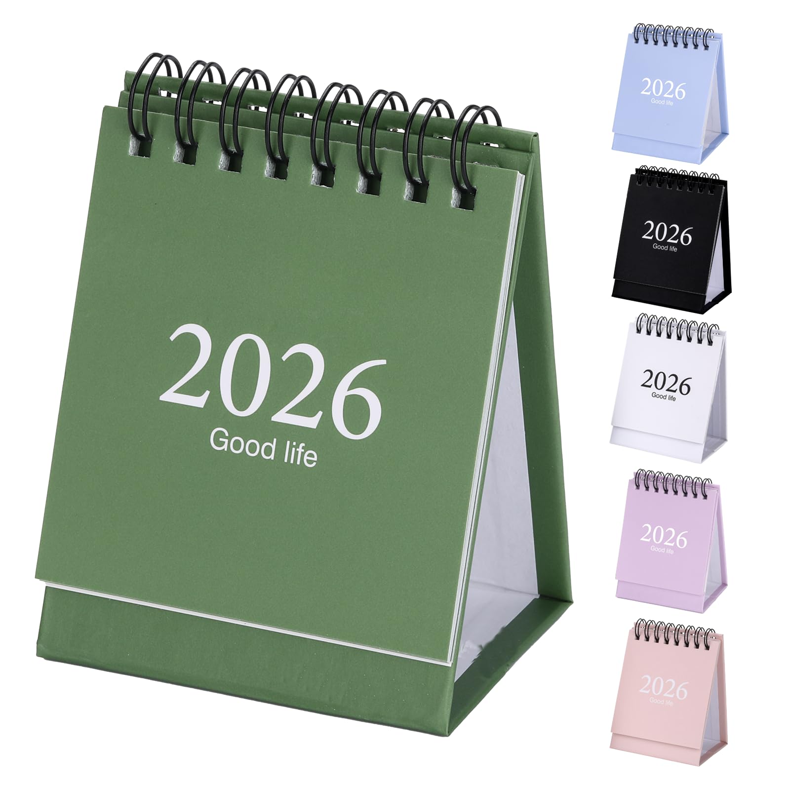 Mini Desk Calendar 2026-2027, January 2026 until July 2027, 19 Months Standing Flip Small Desktop Calendar Twin-Wire Binding with Stickers for Home