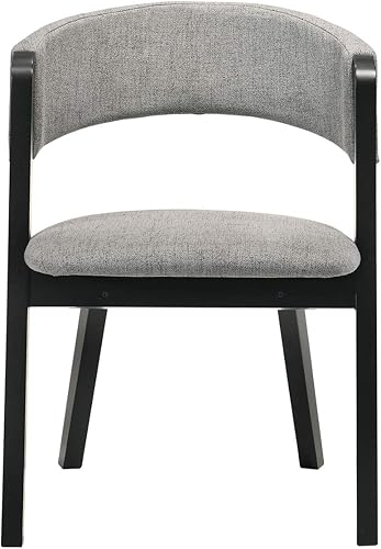 Miniatura 5 de Armen Living Rowan Mid-Century Modern Accent - Juego de 2 sillas de comedor con acabado de tela, 21 pulgadas de ancho, negro/gris