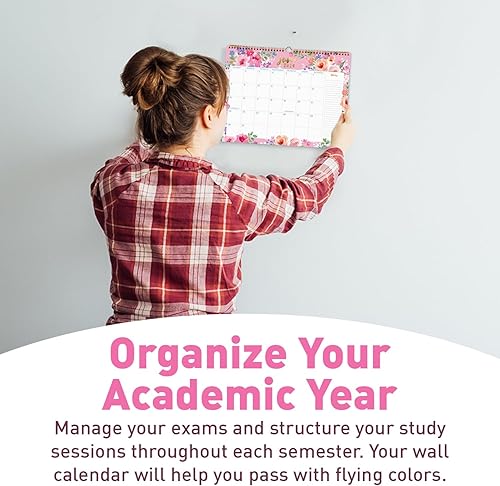 Miniatura 6 de S&O - Calendario de pared floral de acuarela de enero de 2024 a junio de 2025, calendario mensual arrancable, calendario académico de pared de 18