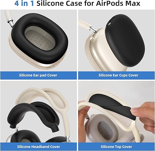 Miniatura 3 de Funda de silicona para AirPods Max, funda para almohadillas para los oídos, cubierta para auriculares AirPods Max, accesorios protector de silicona