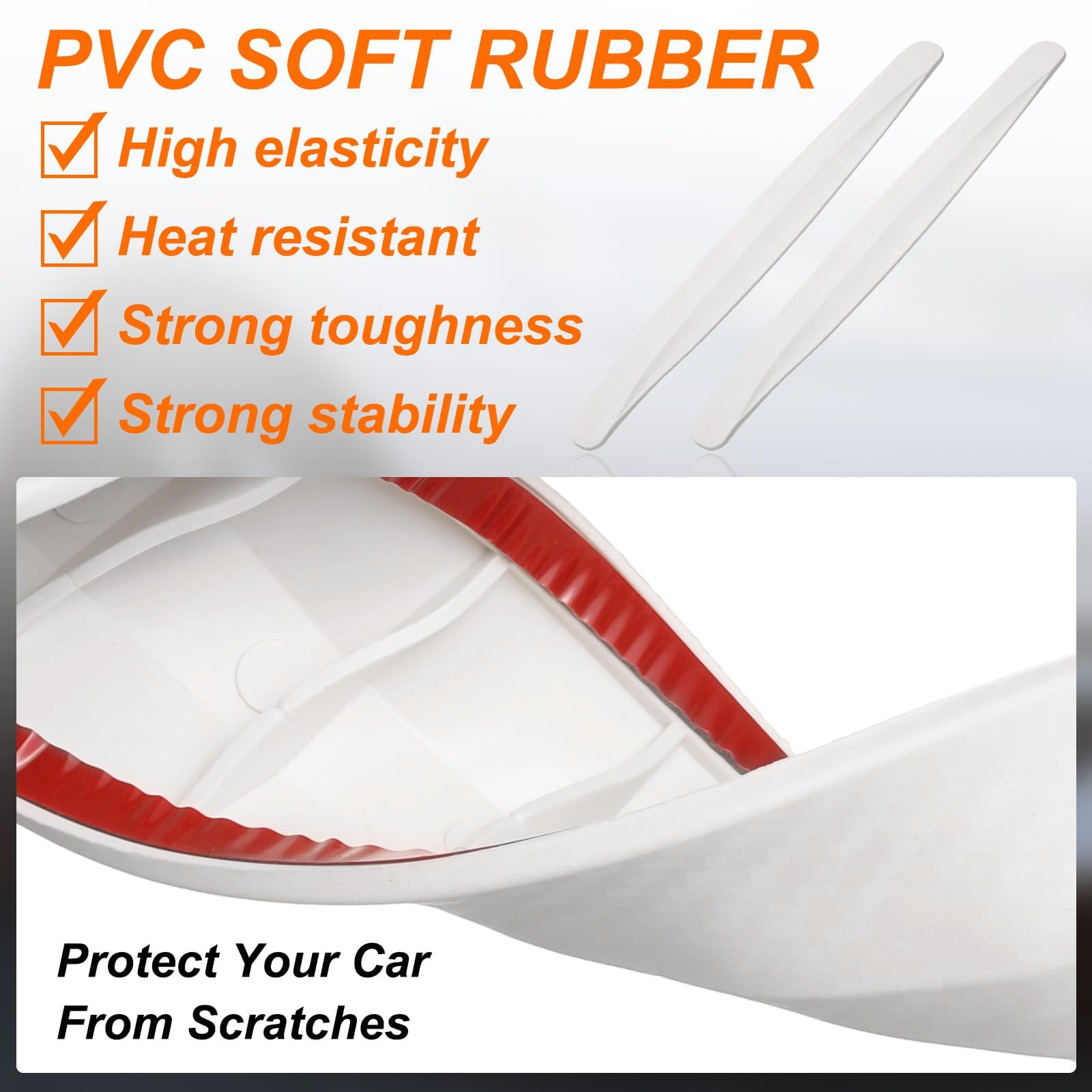 QUARKZMAN 8 Pezzi Fascia Paraurti Auto Protezione Antiurto Antigraffio Fascia Protettiva Paraurti Universale Anteriore e Posteriore per Auto SUV Pickup Camion, Bianco