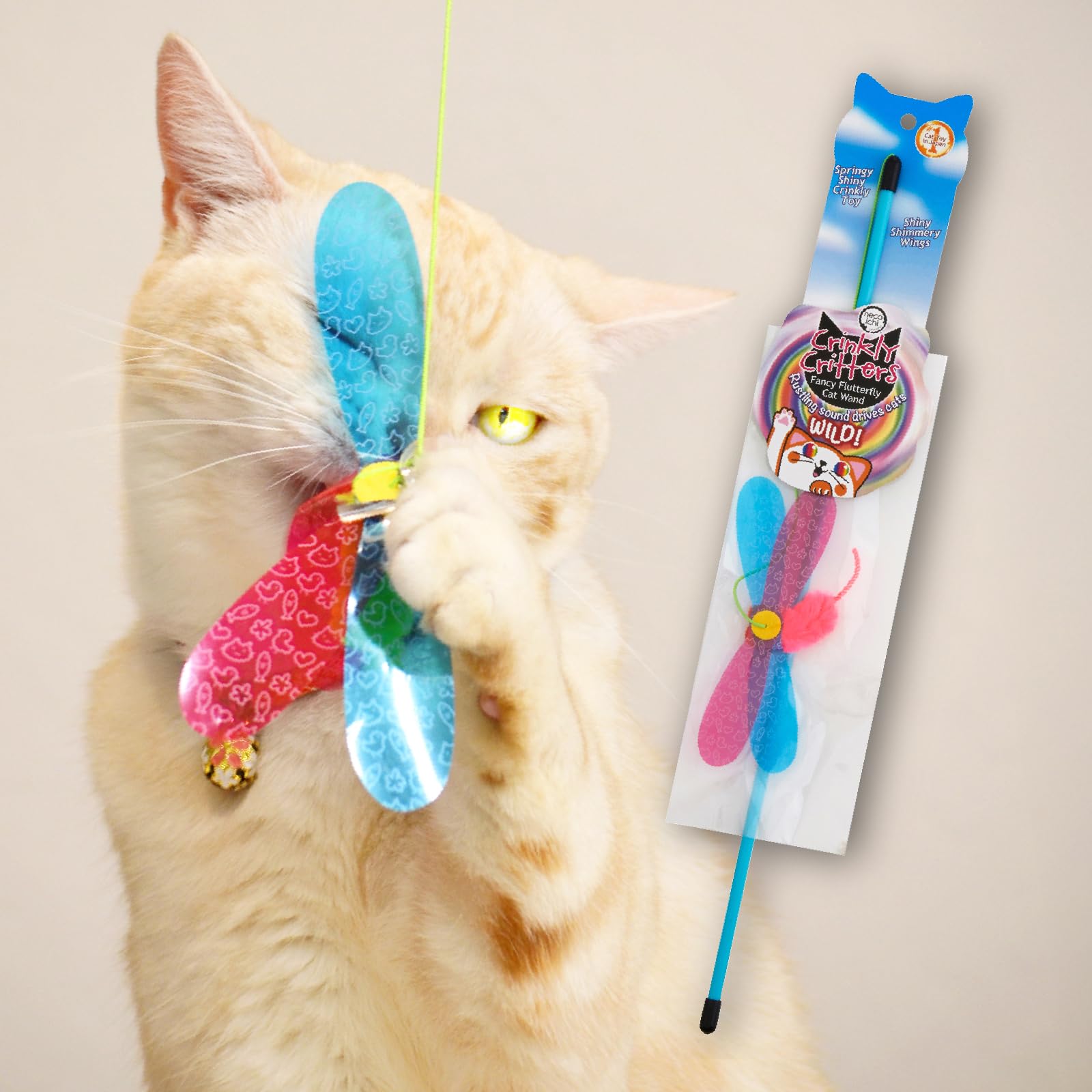 Necoichi Crinkly Critters - Juguete Interactivo de Plumas de Gato número 1 Japón