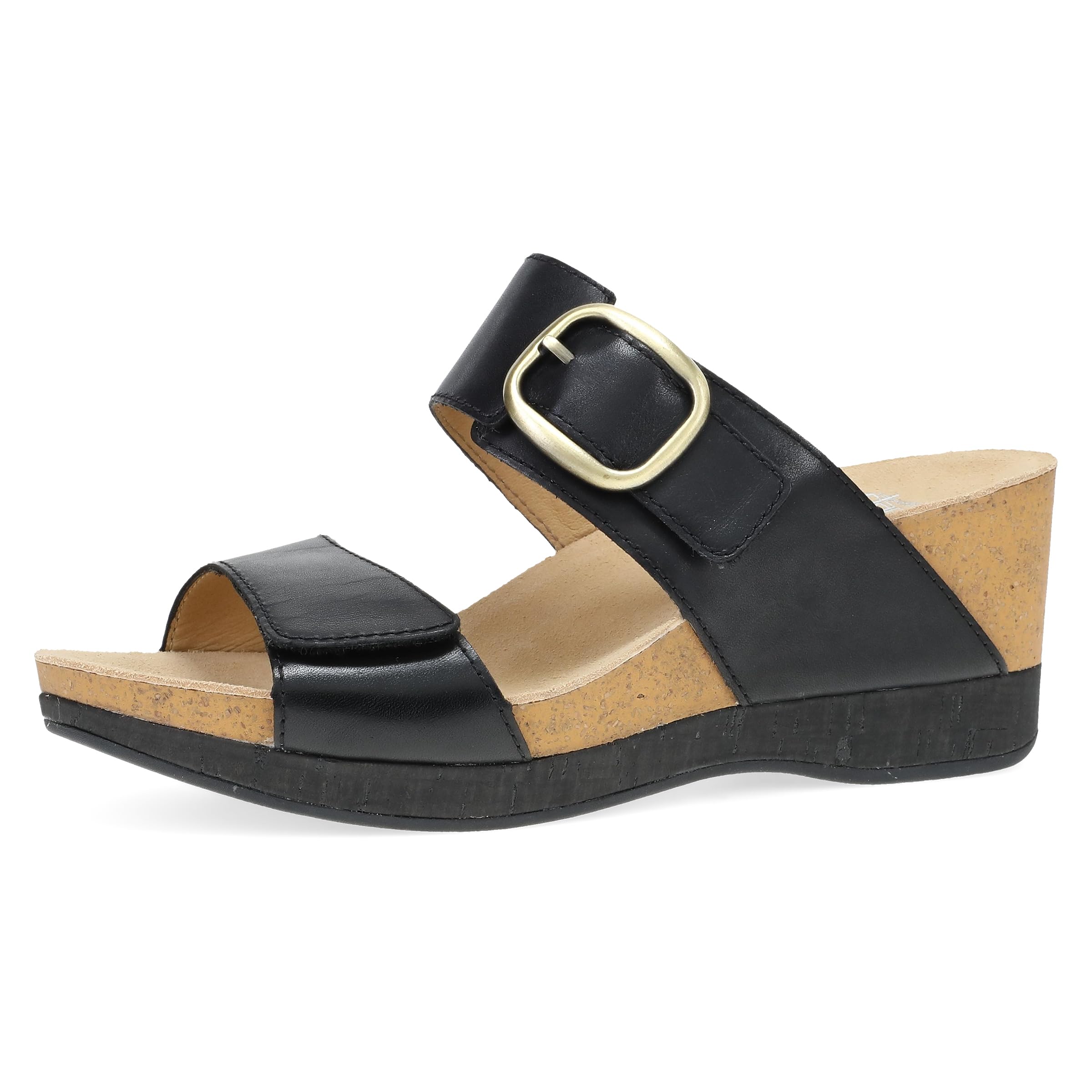 Dansko Shannon Slip-On Wedge Sandal for Women - Cork/EVA Wedge with Arch Support -Fully Adjustable Straps-Versatile Casual to Dressy Footwear
