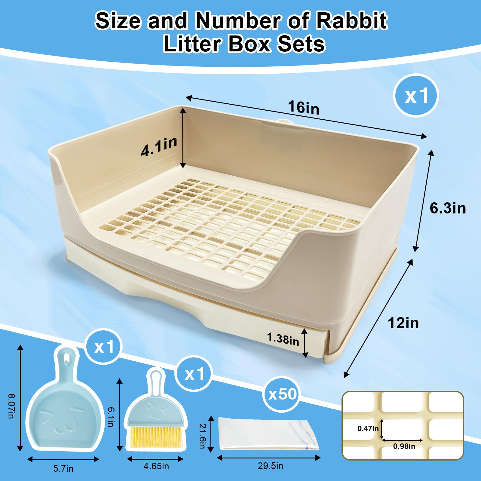 Large Rabbit Litter Box with Drawer Bunny Training Corner Litter Pan Ferret Bigger Pet Pan Bunnies Digging Box for Adult Hamster Guinea Pig Hedgehog Galesaur and Other Animals - image 2