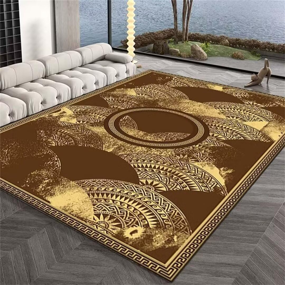 Tapis de salon rouge et jaune 120x160cm doux et confortable pour une ambiance festive