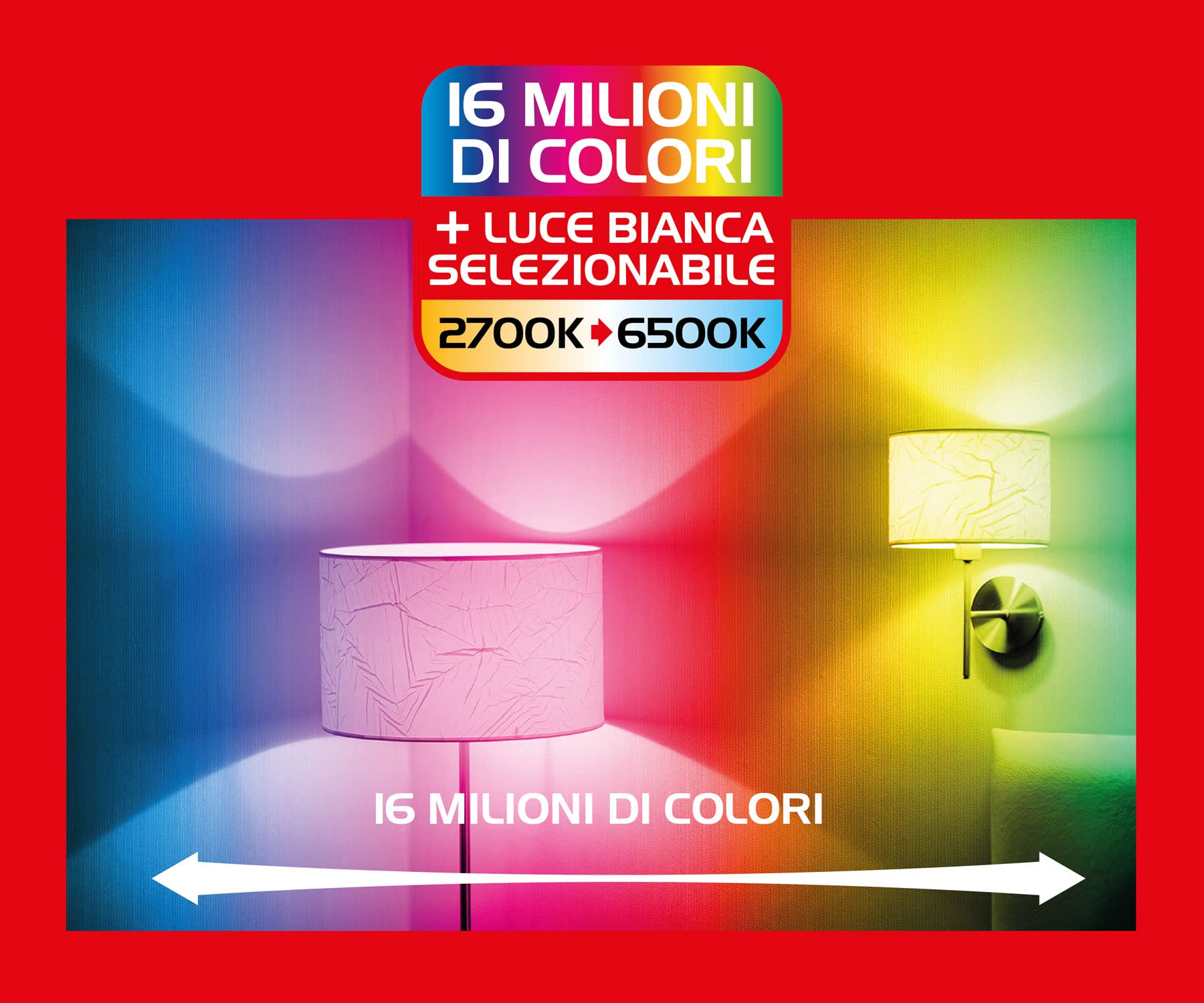 Beghelli – Bombilla LED Smart Dom-e E27 14W RGB-CCT WiFi, compatible con Alexa, aplicación domótica, ajuste de color e intensidad, control de voz, fácil instalación – blanco, 1 unidad