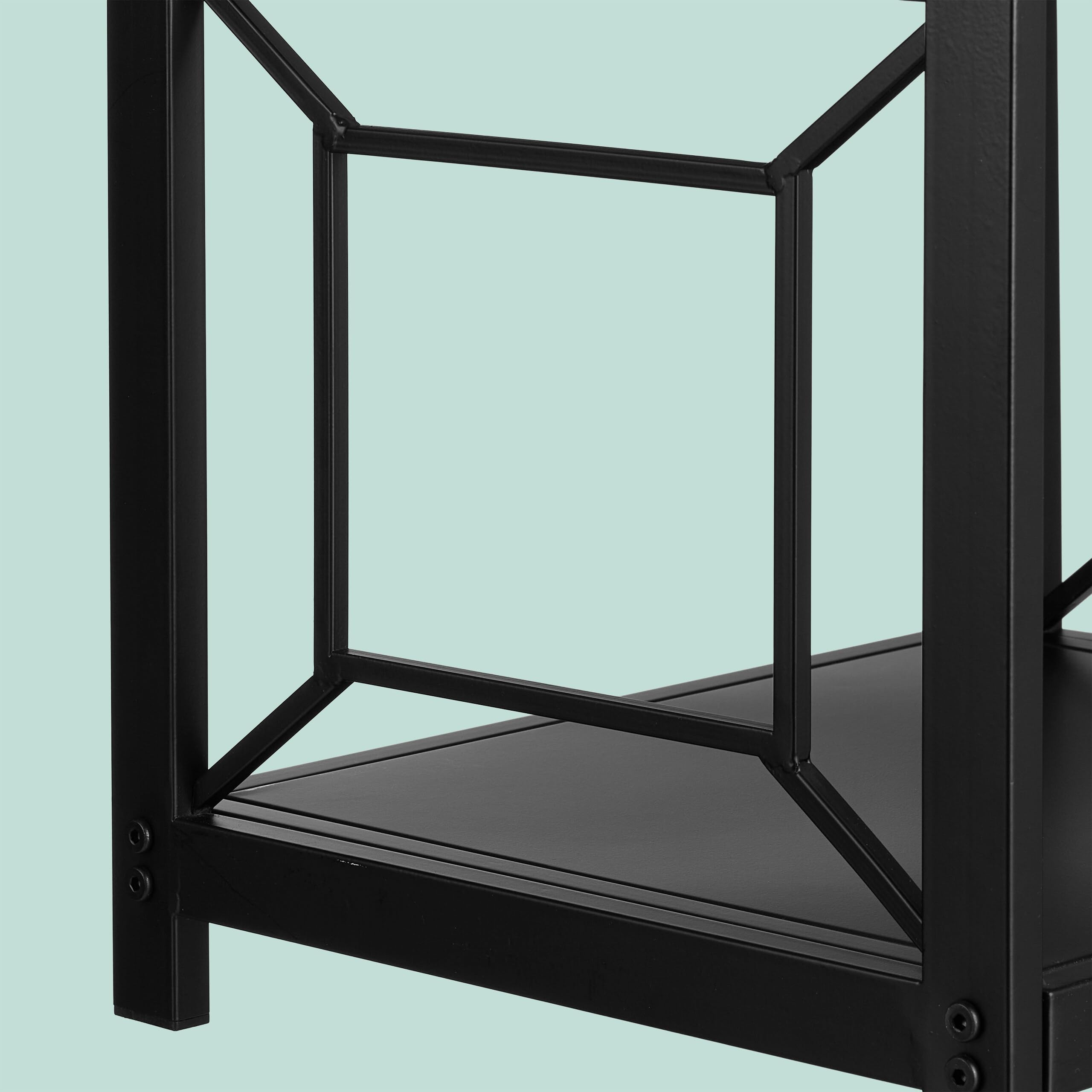 Estante para leña Relaxdays, Metal, Moderno, HBT: 36 x 43 x 35,5 cm, Estante para leña, leña apilada, Negro