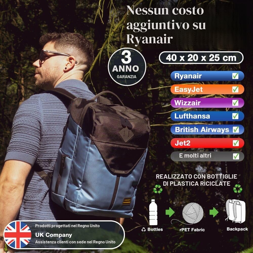 Cabin Max Equator X, Borsa da Viaggio a Mano per Cabina, Blu, 20L