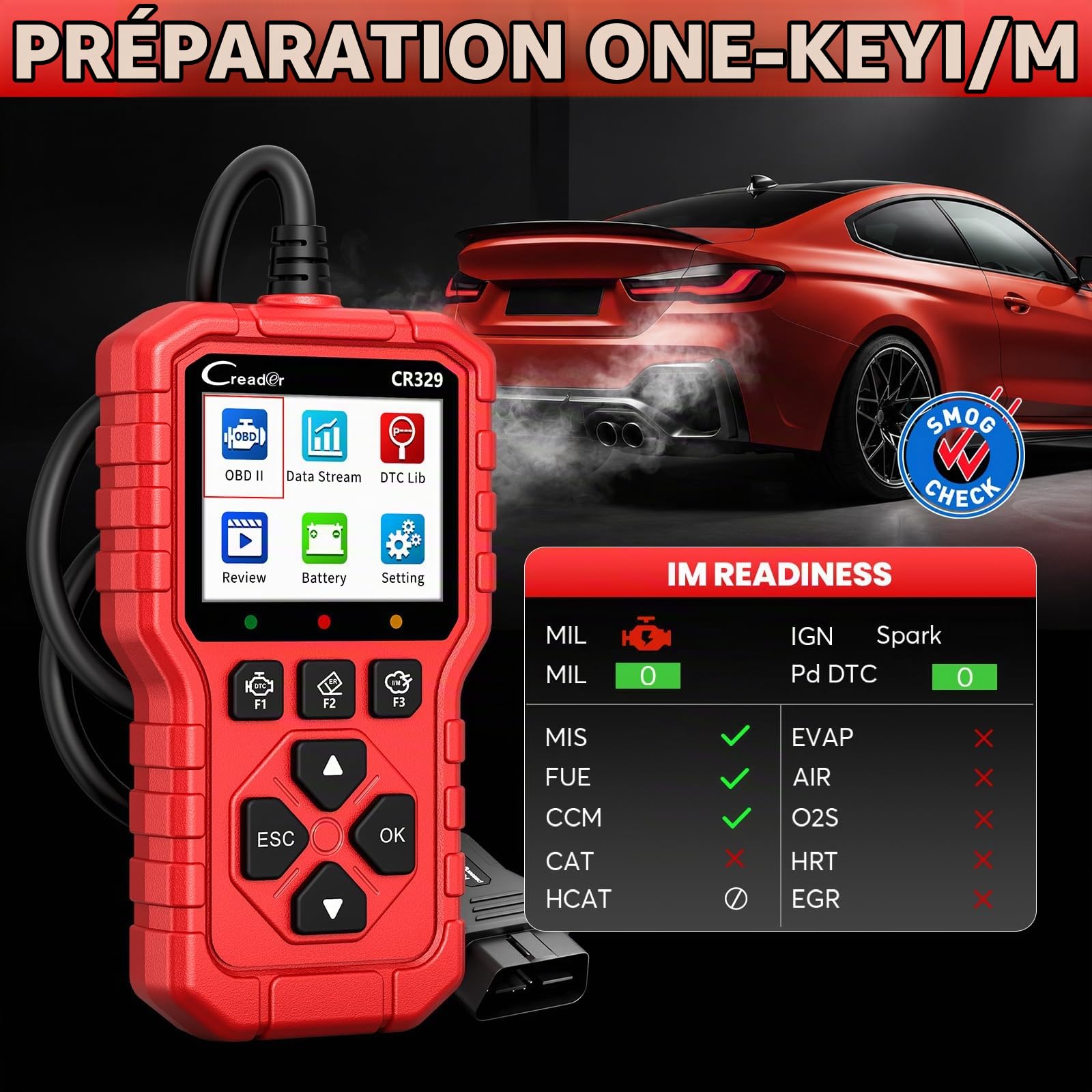 LAUNCH Valise Diagnostic Auto CR329 – Scanner OBD2 Moteur