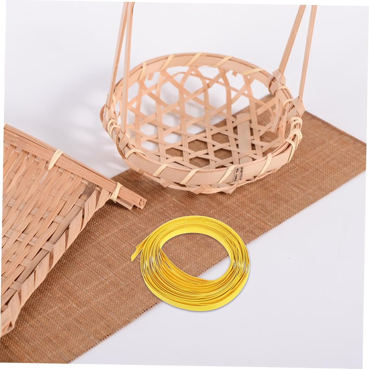 Beatifufu 2rolls Natural Weaving Strips for DIY Basketry Long Wide Sturdy Craft Supplies for Woven Projects and Basket Making