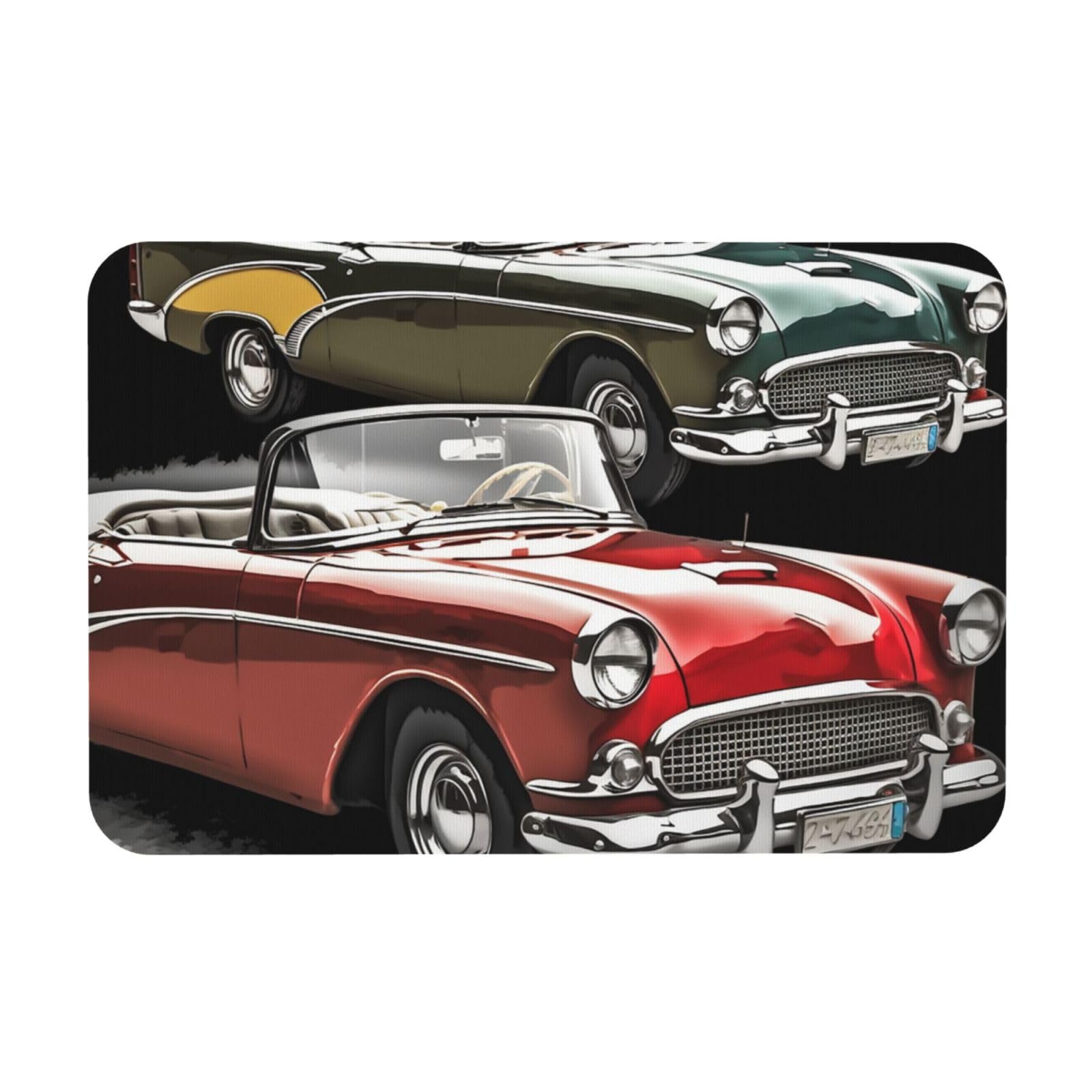 Tapis de sol salle de bain en pierre de diatomée premium avec motif roadster classique