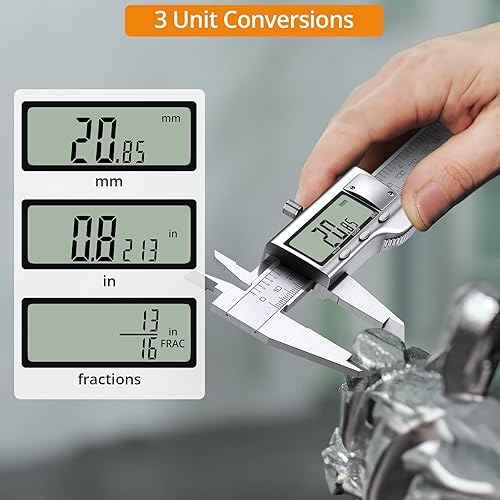 Miniatura 4 de Neoteck Juego de calibrador digital de 8 pulgadas y calibrador de espesor, de acero inoxidable, herramienta de medición de pinza Vernier