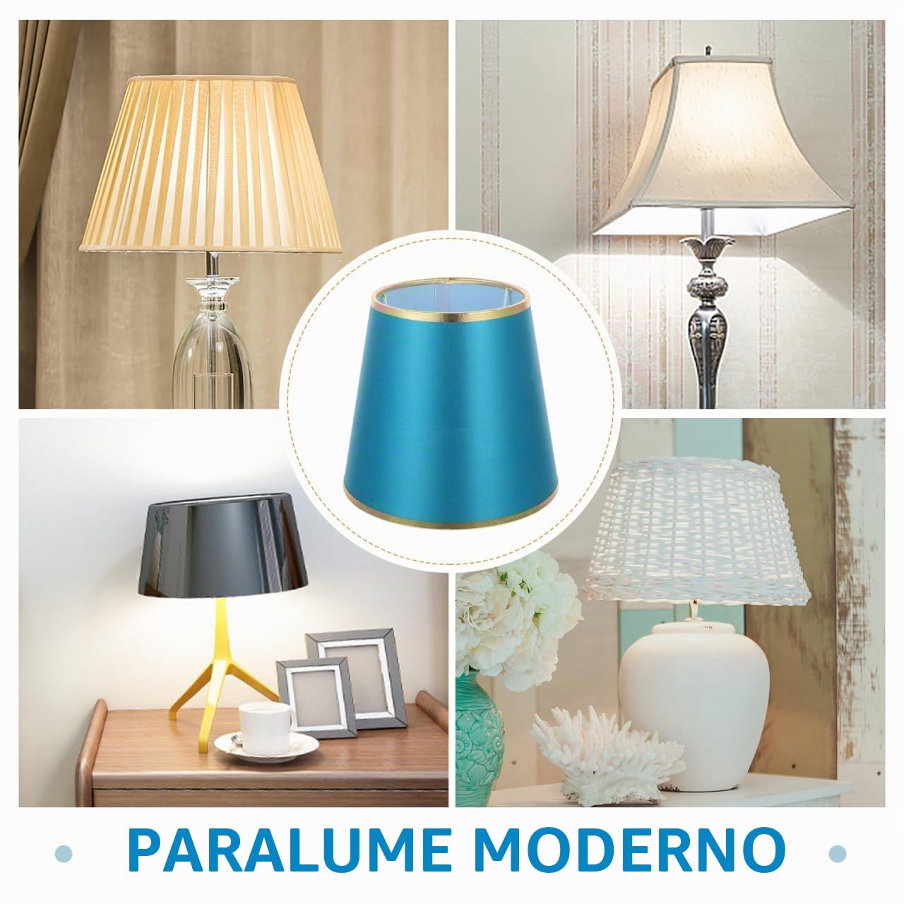 LALAFINA Paralume Rotondo in Tessuto Per Lampada E27 Sostitutivo Copri Lampada Da Tavolo 8.66X8.66X6.89 Pollici Per Casa Ufficio Soggiorno Design Semplice E Leggero