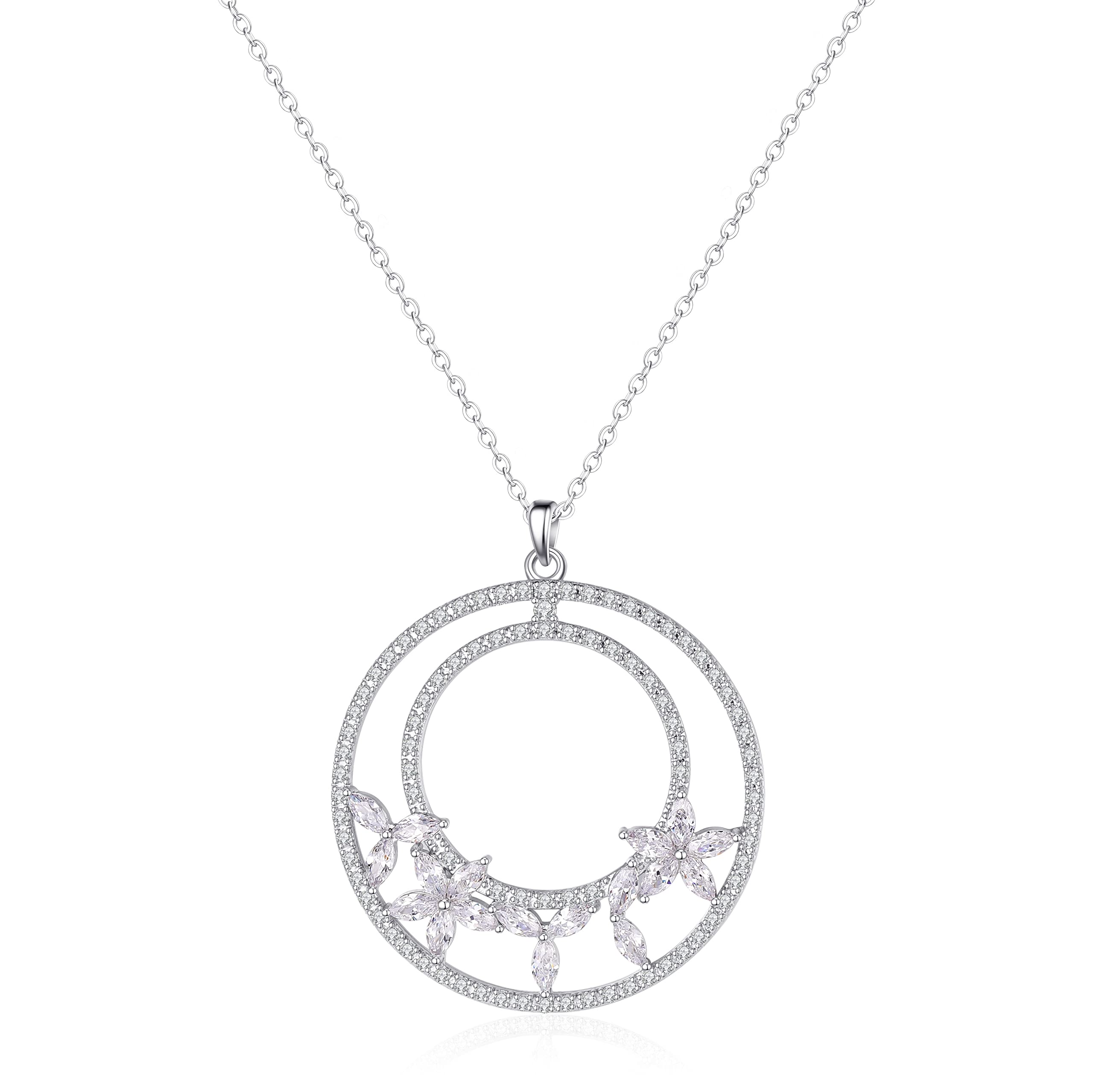 Collane Minimalista ed Elegante Ogni Giorno all-Match Moda Rotondo in Crystal Pendant Collana Collana Elegante Banchetto Retro Collana Pendente Collana da Donna