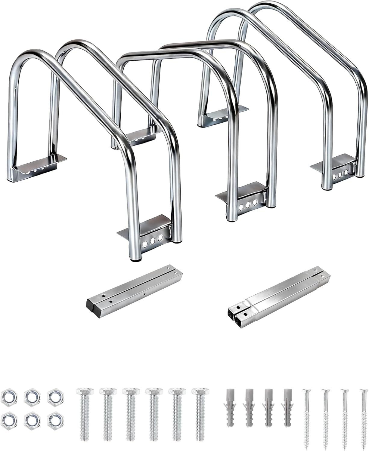 Bike Floor Stand, 3 Bike Parking Rack, Garage Bike Storage Stand, Fits 22-28" Wheels Up to 2.2" Tire, Heavy Duty for Mountain & Road Bikes