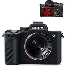 Case for Sony A7IV Camera Accessories, Soft Silicone Protective Case with Alpha 7 IV Screen Protector Tempered Glass Film High Definition, Lightweight, Anti-Scratch Black