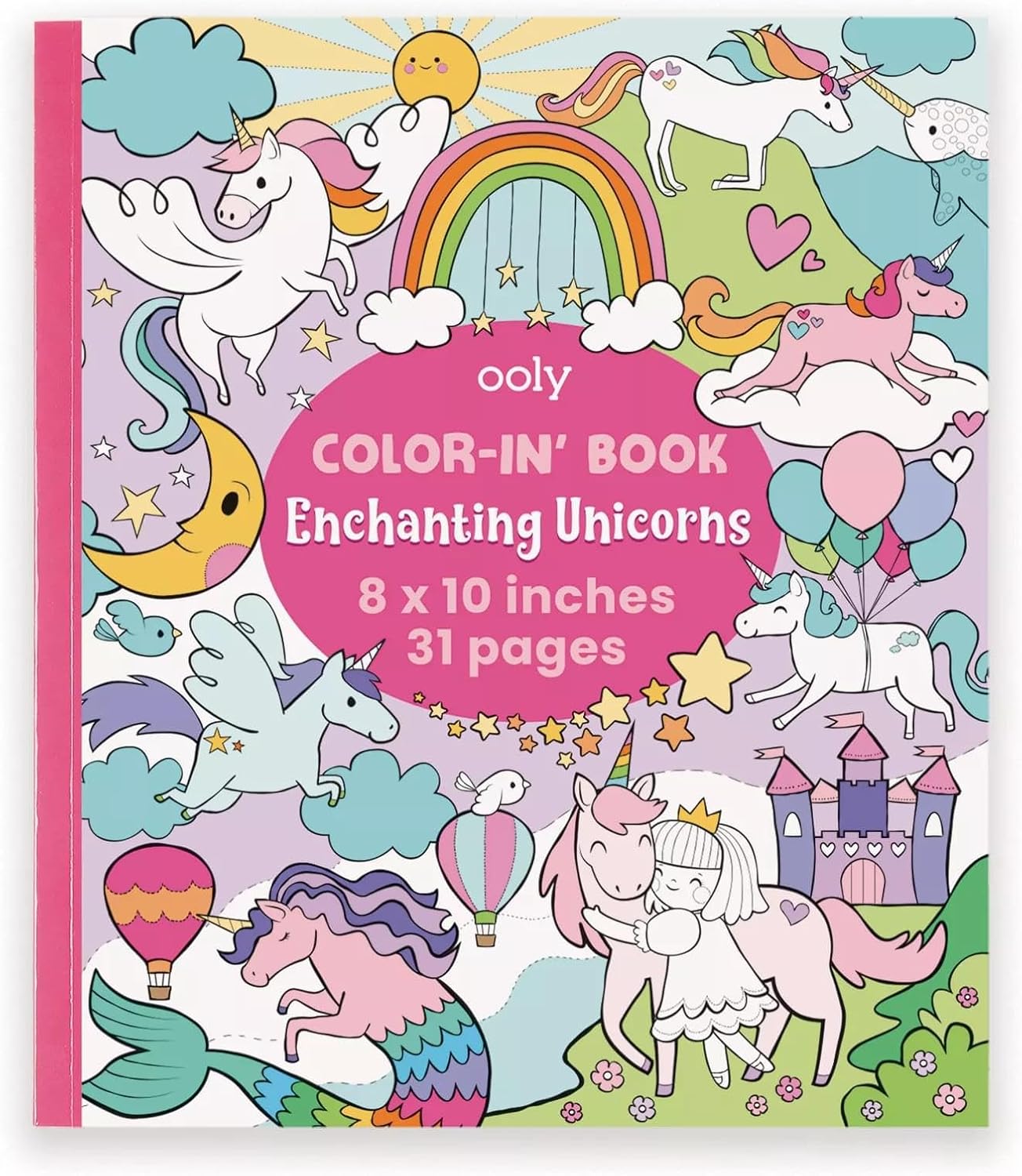 OOLY Unicorn Coloring Book for Toddlers, Fun Activity Coloring Pages for Kids, 31 Perforated Pages 8"x10" to Hang, Kid's Activity for School, Road ... Parties - Unicorns (OOLY Coloring Book)