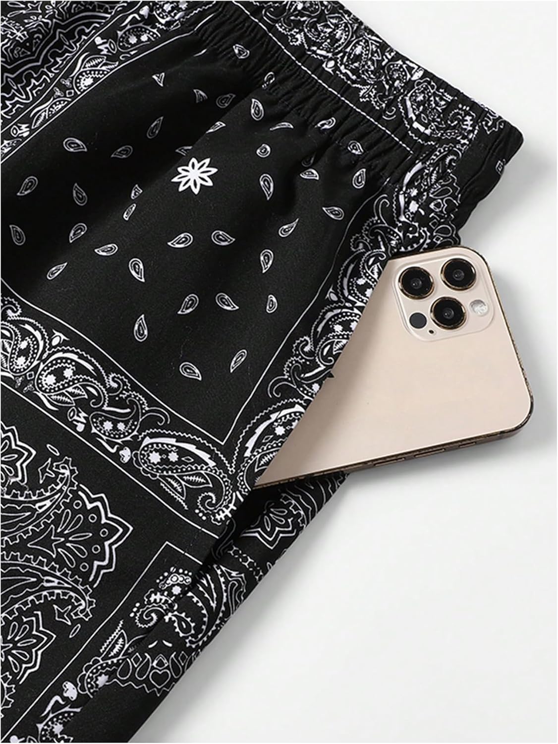 Men's Paisley Graphic Shorts Drawstring Waist Cool Summer Streetwear Track Shorts - Image 4