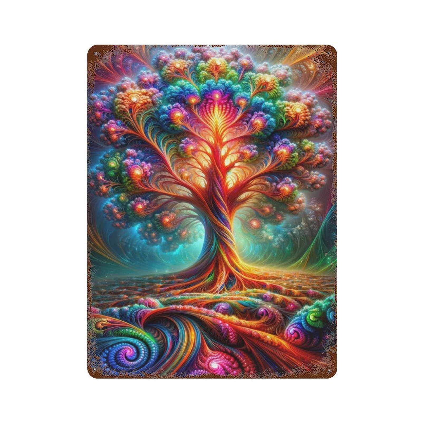 Garage Style The Luminous Arboretum Rustic Tin Plaque 15.7"x11.8", Classic Wall Plaque for Bar And Workshop