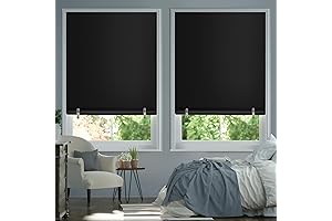 2Pack Black Out Window Blind | Cordless Blackout Shades | Portable Black Out Blind