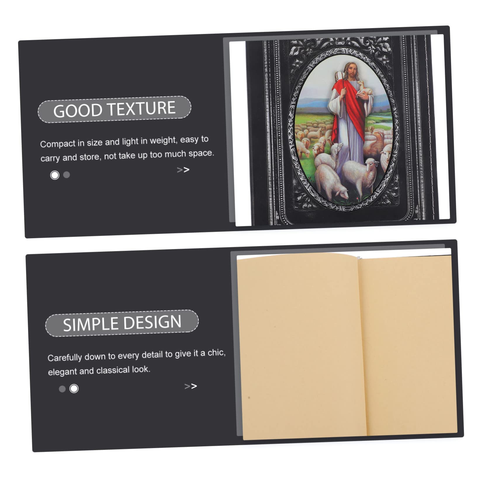 Lurrose 2 Pièces cahier biblique le journal biblique de jésus blocs-notes journal chrétien workbook travelers notebook bloc-notes couverture en cuir cahier de Jésus Papier Silver