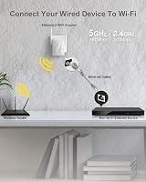 BrosTrend AC7 1200Mbps Ethernet-WiFi Adapter - Vezetékes Eszközök Vezeték Nélküli Csatlakoztatásához TV, Nyomtató, Játékkonzol, IP Kamera Sz - White 2