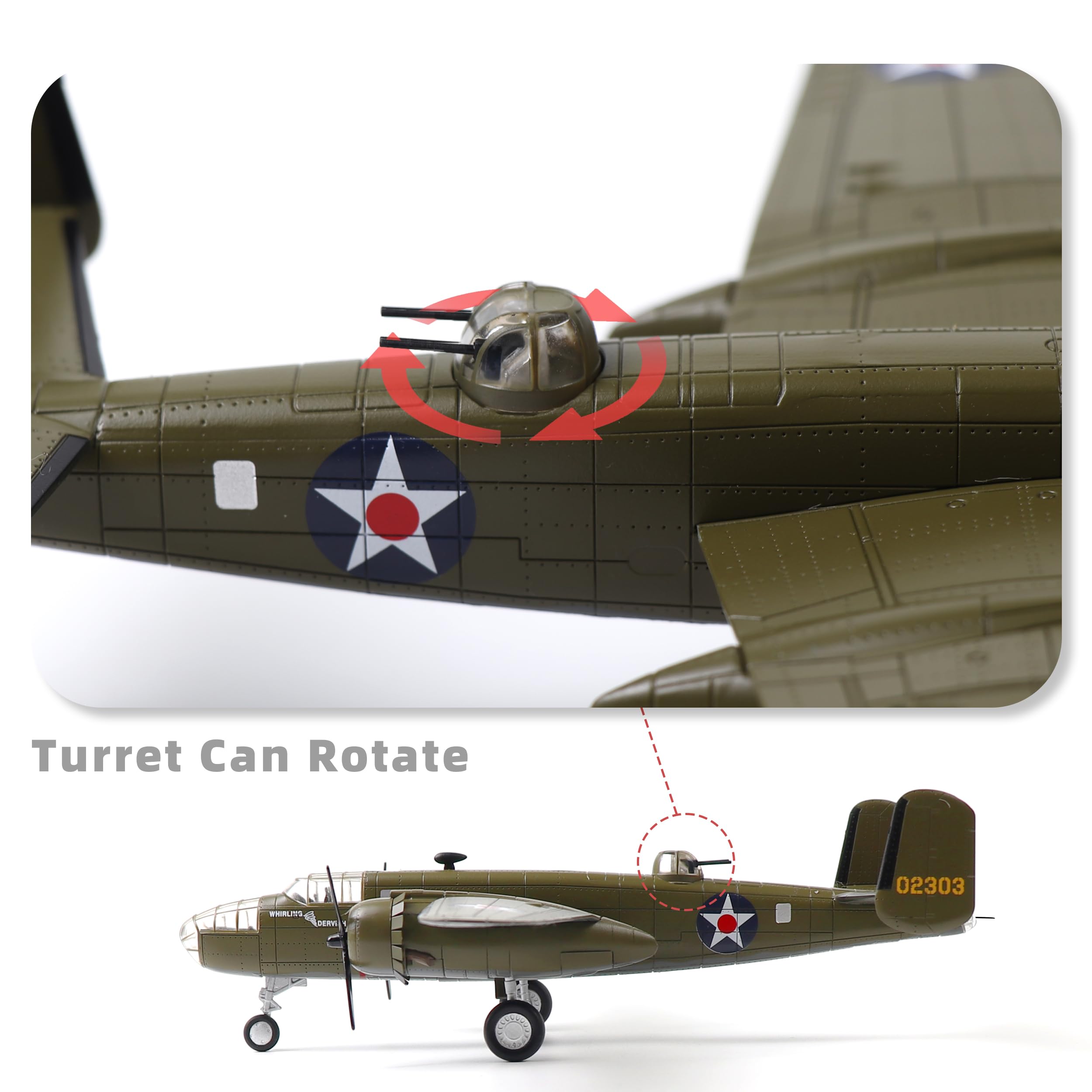 NUOTIE B-25B Mitchell Tokyo Raid 1/72 Bomber Metal Model Kits com