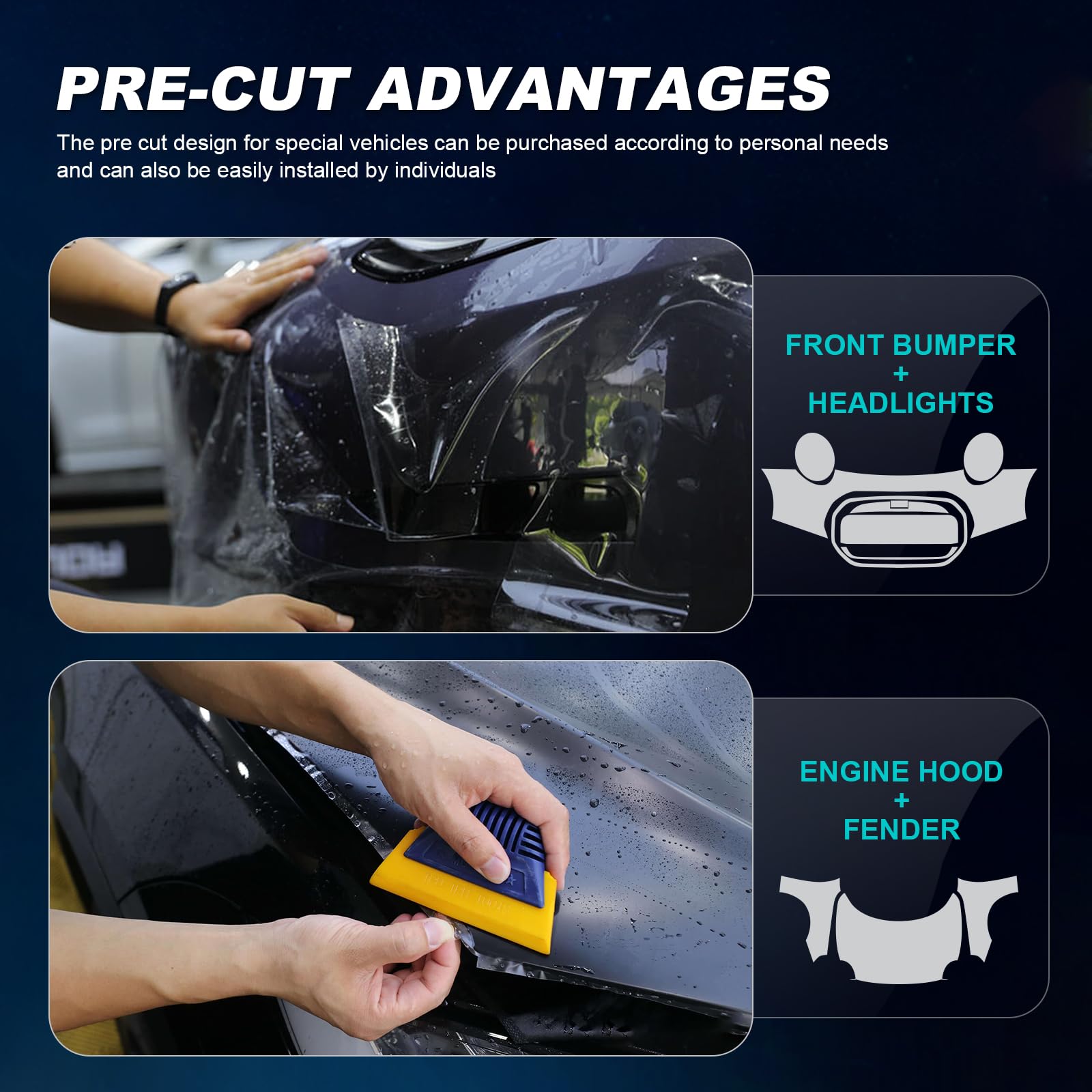 für Mini J01 Cooper Se 2024 Auto-Lackschutzfolie Vorgeschnitten TPU Transparent Selbstklebend Regenfest Wasserdicht HD Kratzfest zubehör (Frontstoßstange 8St)