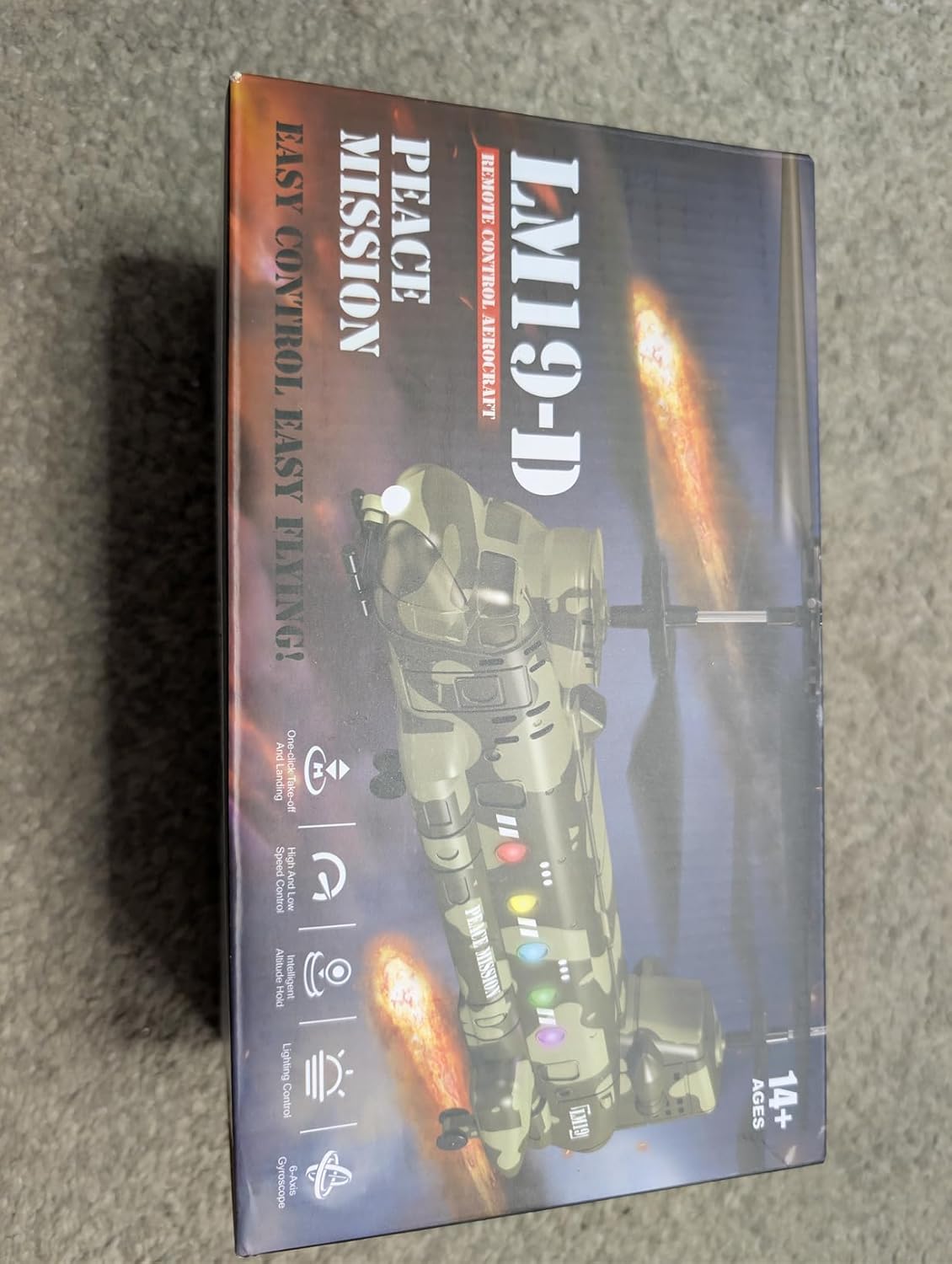 OBEST LM19-D Chinook RC Helicopter,Remote Control Military Helicopter,Twin-Propeller with Altitude Hold,One Key take Off/Landing,Army RC Toys for Military Fans