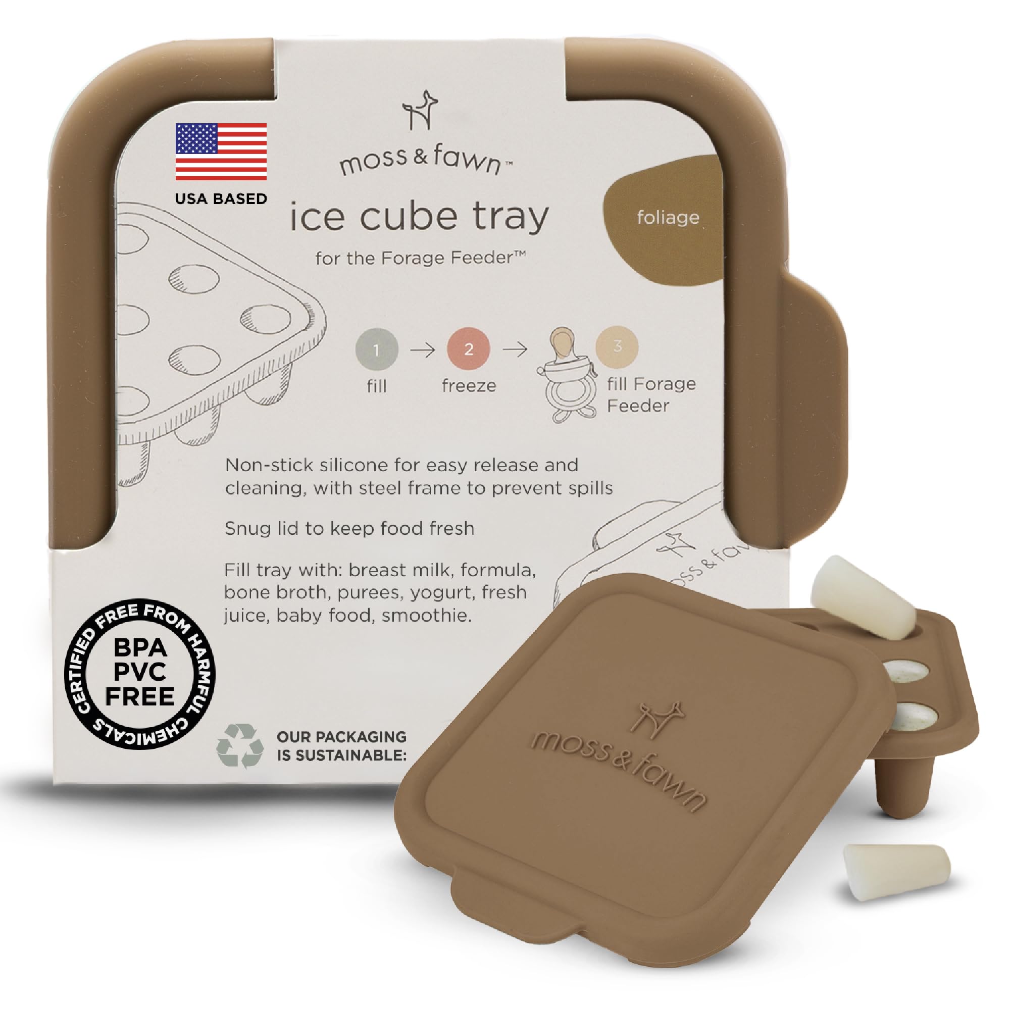 Amazon.com: Moss and Fawn Ice Cube Tray - Forage Feeder Freezer
