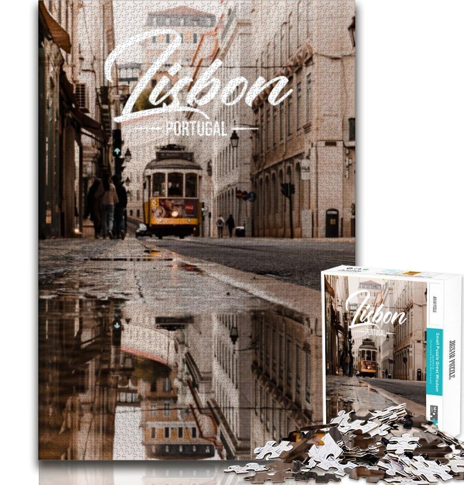 Lisbon Jigsaw Puzzles for Adults,Challenging Game And Family Play with Fully Interlocking Randomly Shaped Pieces 38x26cm