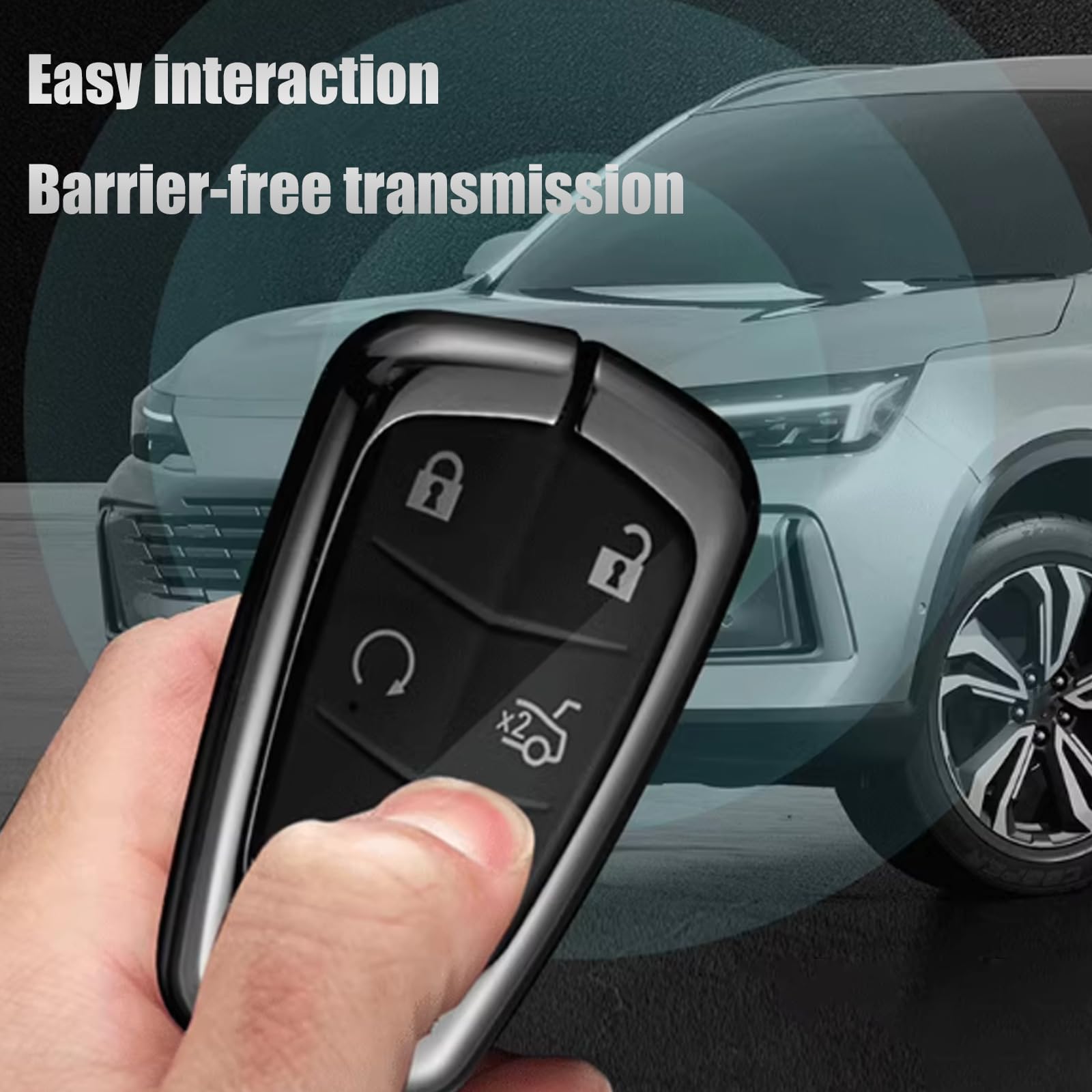 Conchas Clave para Cadillac XT5 XT6 XTS XT4 SRX ATSL, Protector de Soporte for Mando a Distancia Sin Llave Flip Car Key Shell Cover Carcasa de Repuesto Plegable, B White