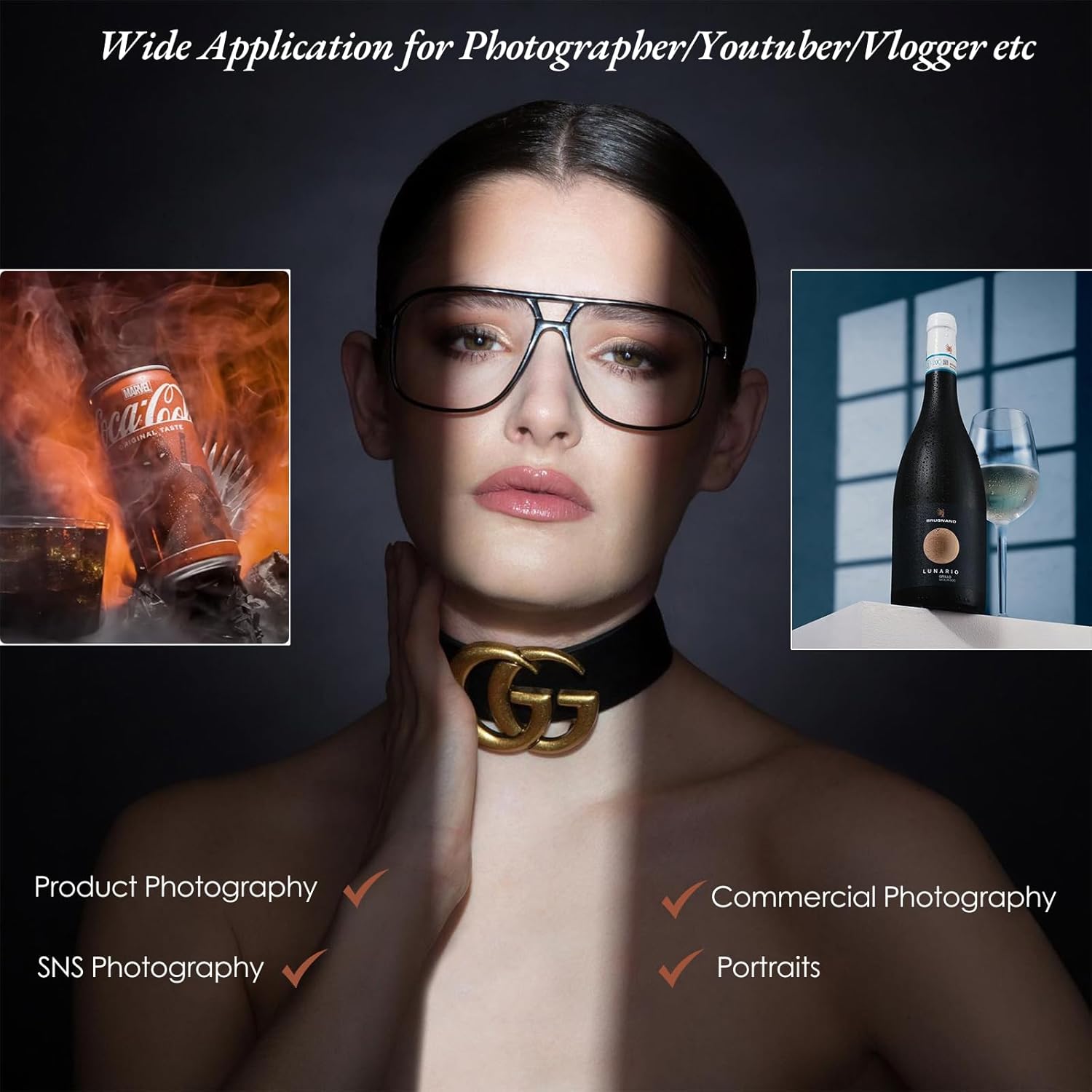 Bowens Mount Optical Snoot Photography for Amaran 150c,Spotlight Snoot Gobos kit for Monolight,Compatible with Aputure Amaran 100X/D 200D/X,150/300c,600x Pro,Godox SL60,5 Color Filters,31 Gobos