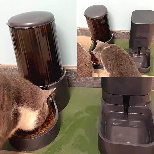 Miniatura 2 de Hamiledyi Comedero automático para perros y dispensador de agua para gatos, alimentador de alimentos por gravedad y bebedero con cuenco de comida