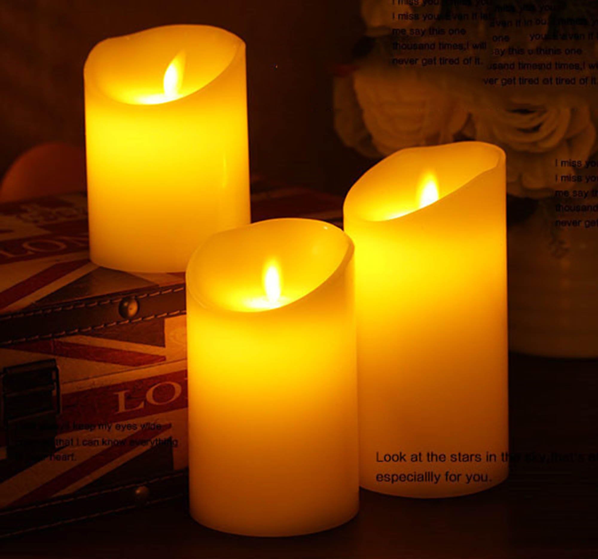 Joy Electronic Candle Festival Decoration lamp Party Decoration lamp Three high Specifications Will Move The Flame of Electronic Candle with 3*AAA Battery Box (10-15CM 3PCS)
