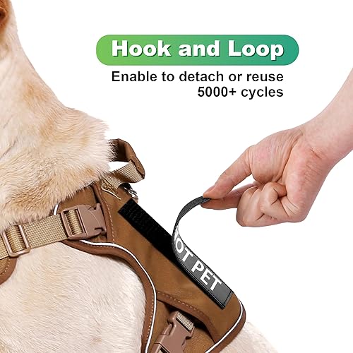 Miniatura 6 de Paquete de 6 parches para perros de servicio, parche de entrenamiento para perros con gancho trasero, parche de velcro impreso UV de 6 x 1 pulgadas