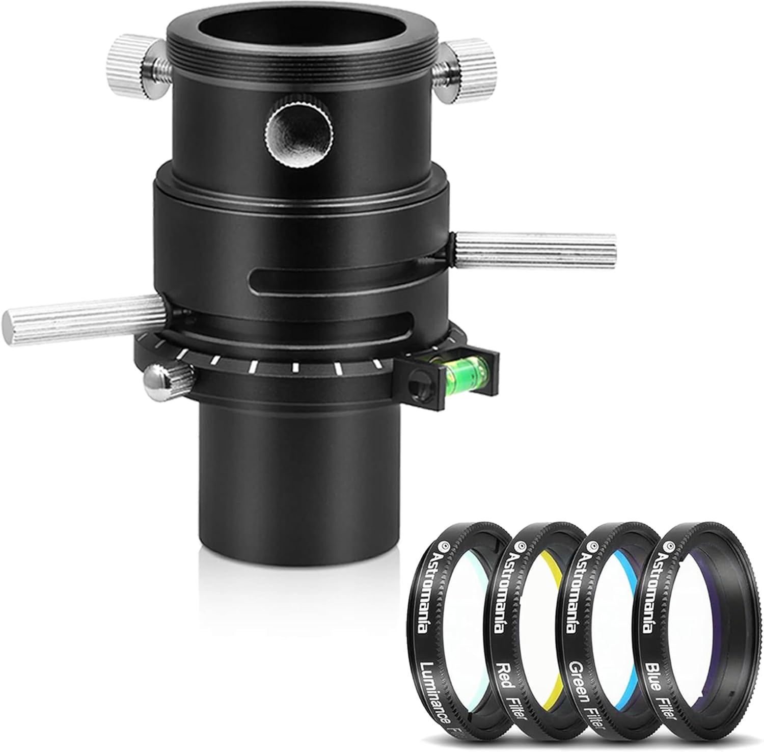 Astromania Deluxe Telescope LRGB 1.25 Inch Filter Set - Bundle with - 1.25" ADC Atmospheric Dispersion Corrector